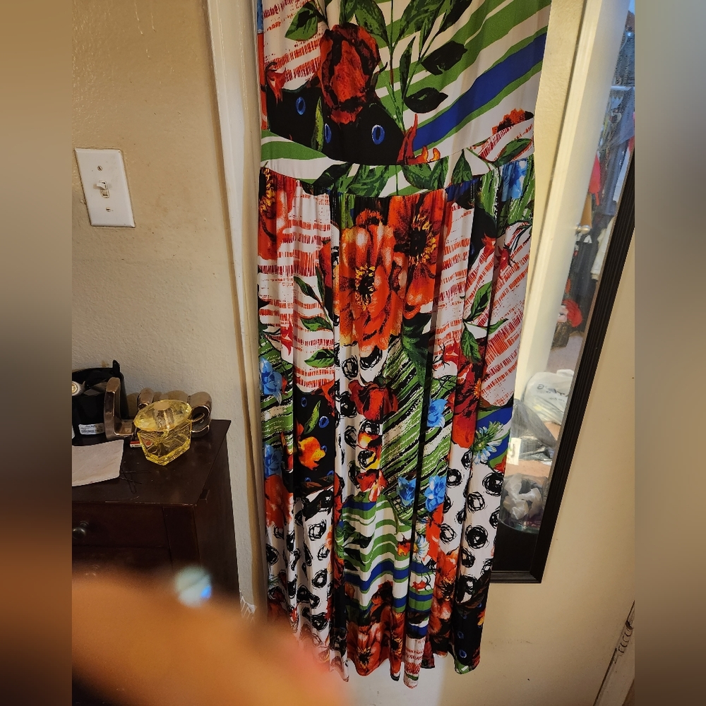 Multicolored floral shorts dress 2x